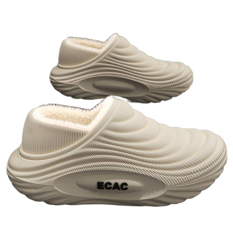 New Warm, Fleece-lined, Thickened Indoor House Slippers With Non-slip, Waterproof Soles