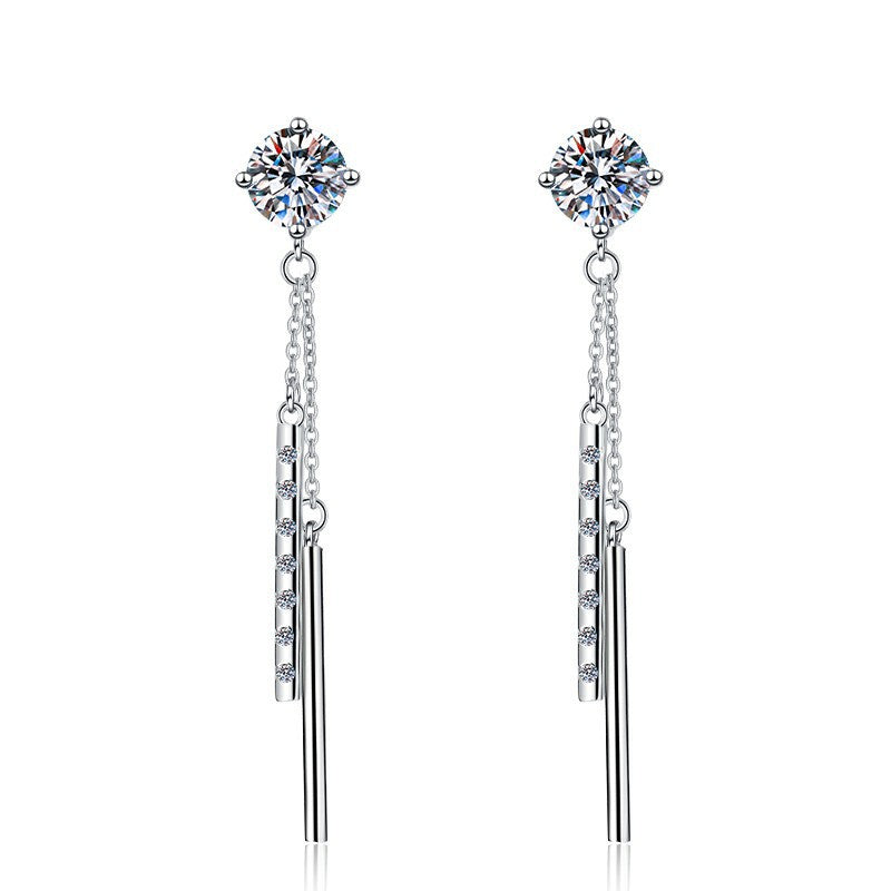 S925 Sterling Silver Earrings For Women Long Tassel Style Minimalist Design
